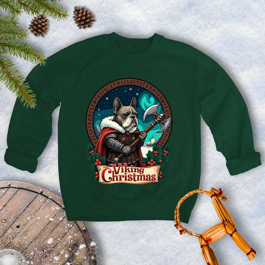 Viking Christmas Bulldog Warrior Sweatshirt