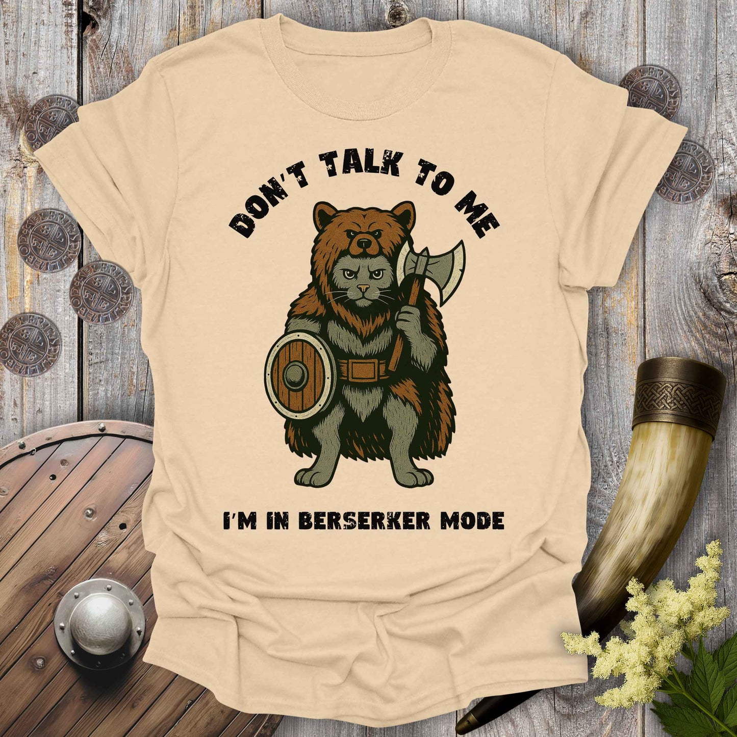 Viking Berserker Cat T-shirt