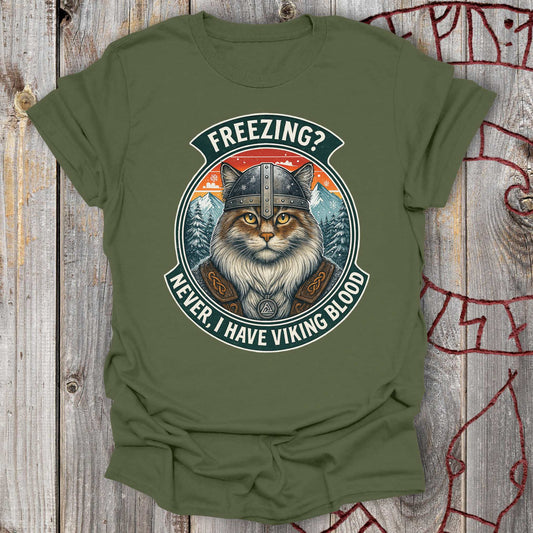 T-Shirt I Have Viking Blood - Norwegian Forest Cat T-Shirt Unisex size S M L XL 2XL