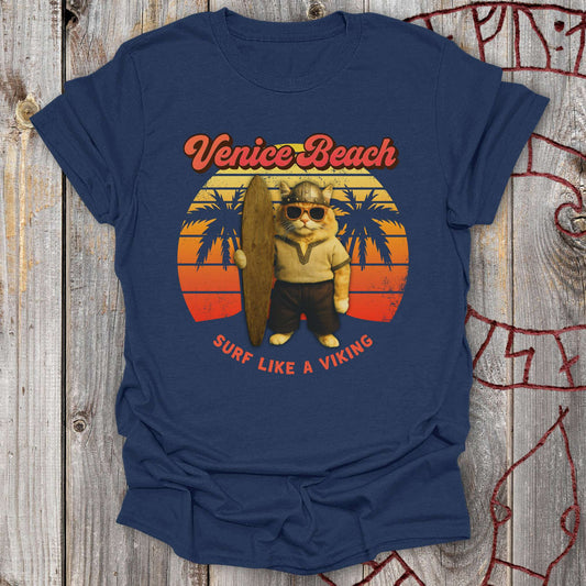 Venice Beach Viking Cat T-Shirt