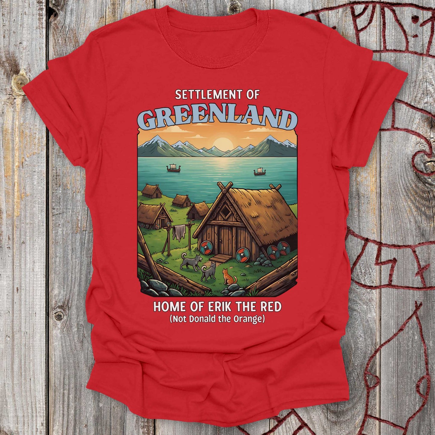 T-Shirt Settlement of Greenland, Home of Erik the Red - Trump Greenland T-shirt Unisex size S M L XL 2XL