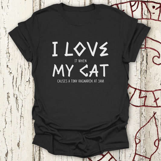 I Love My Cat - Funny Viking Cat Chaos T-shirt NEW!