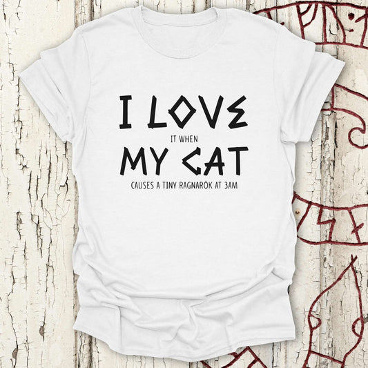 I Love My Cat - Funny Viking Cat Chaos T-shirt NEW!
