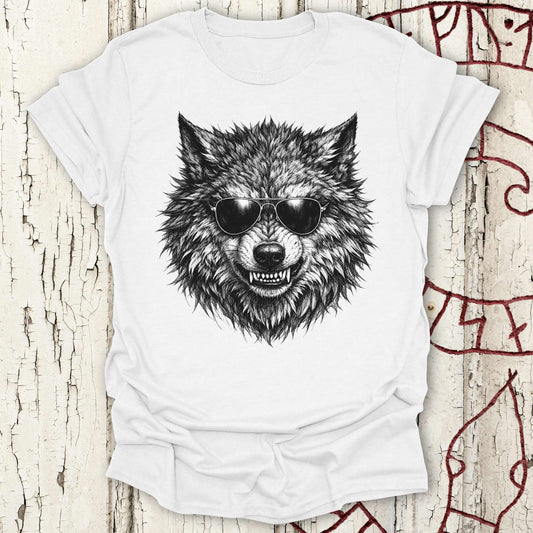 Fenrir Wolf with Sunglasses - Norse Mythology T-shirt