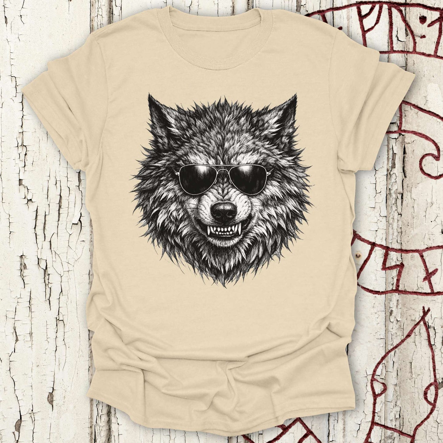 T-Shirt Fenrir Wolf with Sunglasses - Norse Mythology T-shirt Unisex size S M L XL 2XL