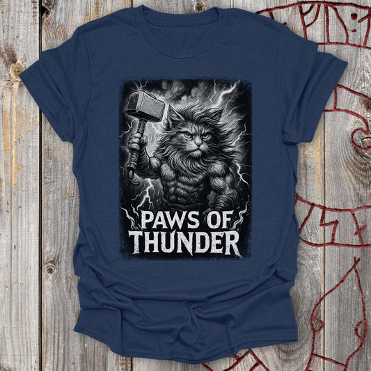 Paws of Thunder - Thor Viking Cat T-Shirt