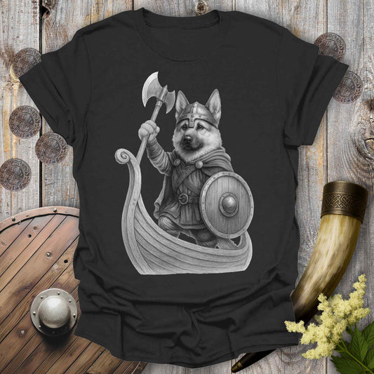 German Shepherd in Longship T-shirt