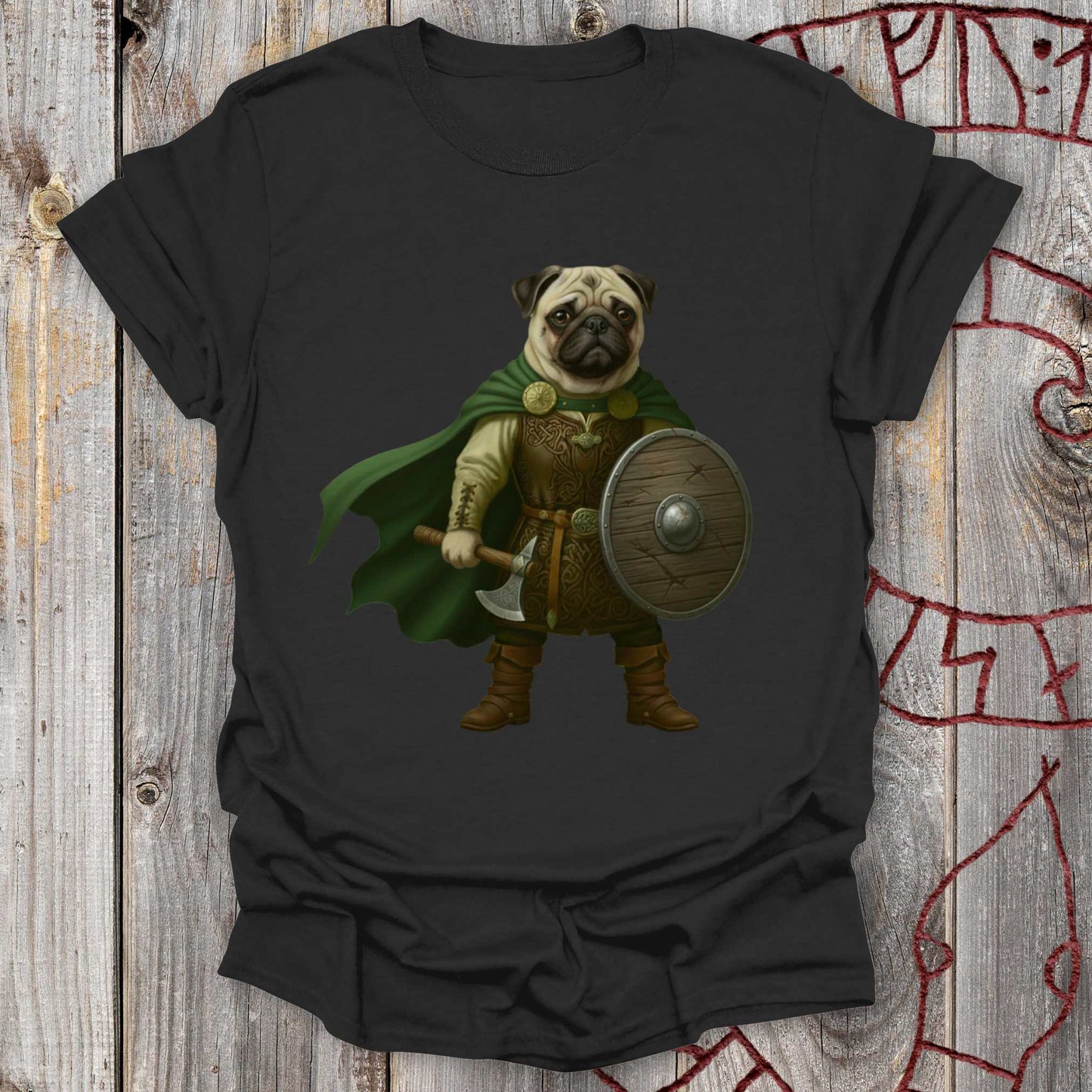 T-Shirt Brave Pug - Norse Hero Dog T-Shirt Unisex size S M L XL 2XL