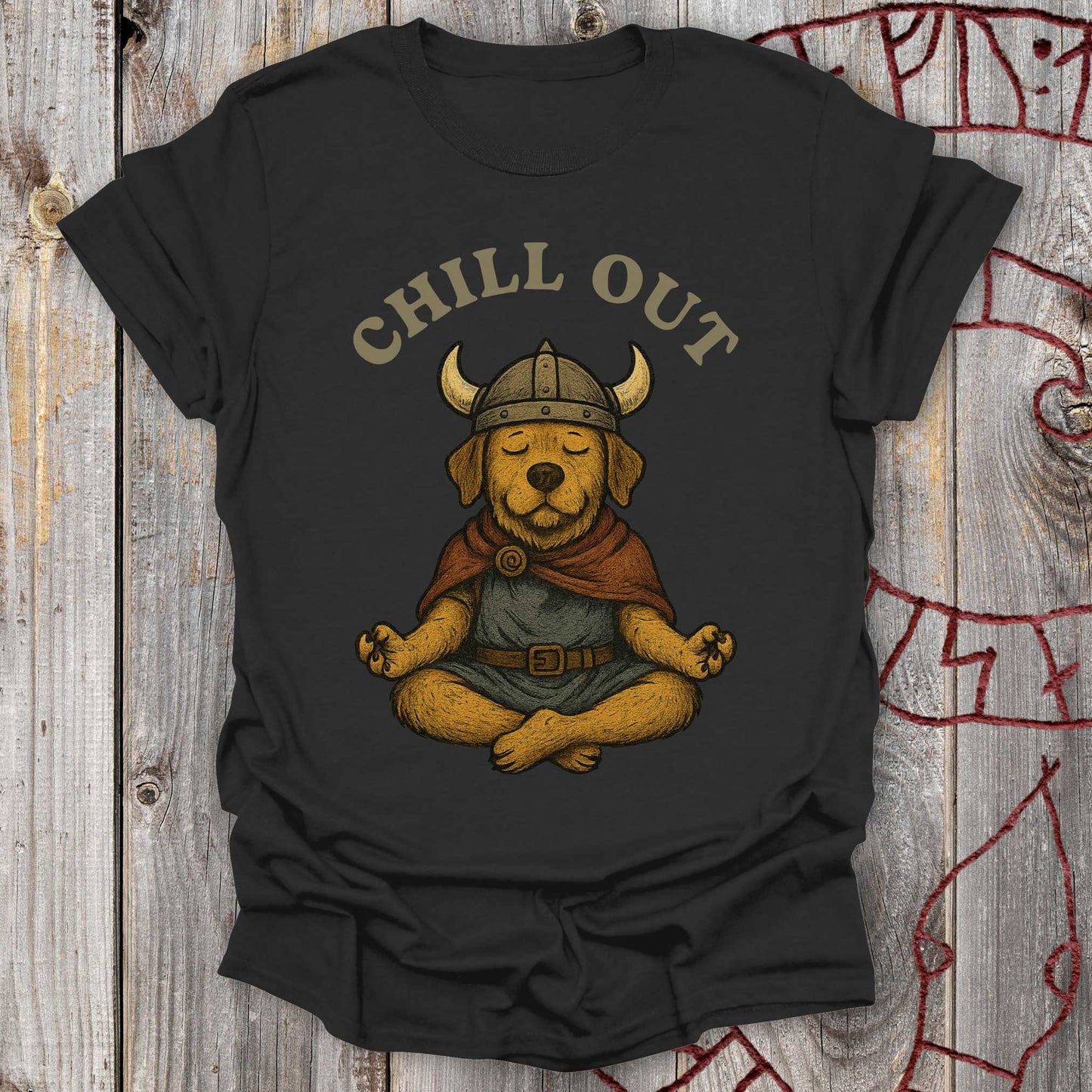 T-Shirt Chill Out - Viking Dog Meditation T-Shirt Unisex size S M L XL 2XL