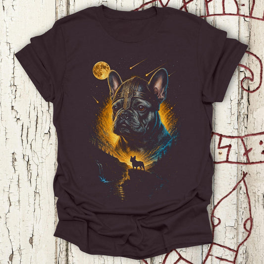 French Bulldog Howling at the Moon Viking T-shirt NEW!