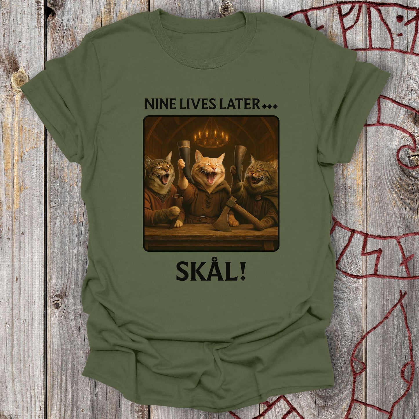T-Shirt Nine Lives Later - Valhalla Feast T-Shirt Unisex size S M L XL 2XL