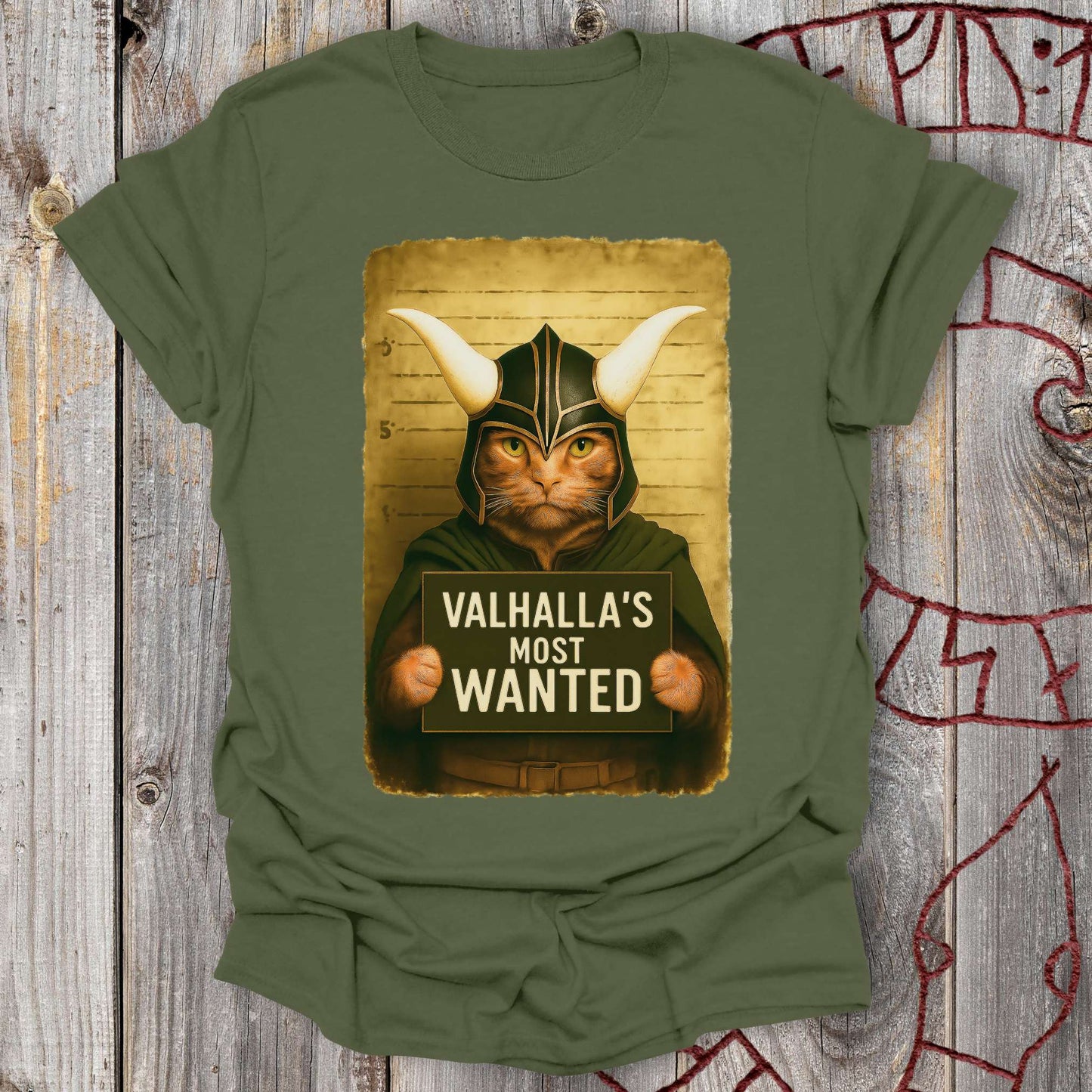 T-Shirt Valhalla's Most Wanted - Cat Loki Mugshot T-Shirt Unisex size S M L XL 2XL