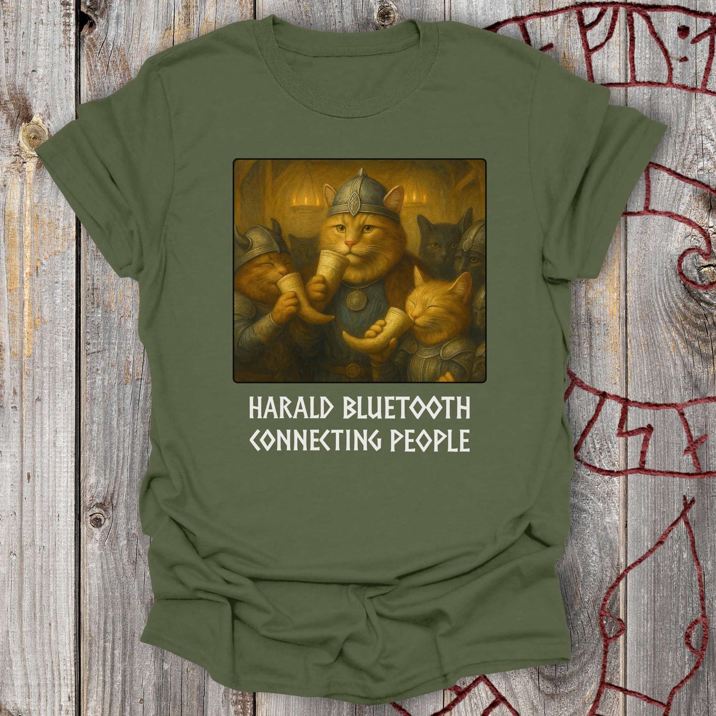 T-Shirt Harald Bluetooth Viking Cat T-Shirt Unisex size S M L XL 2XL