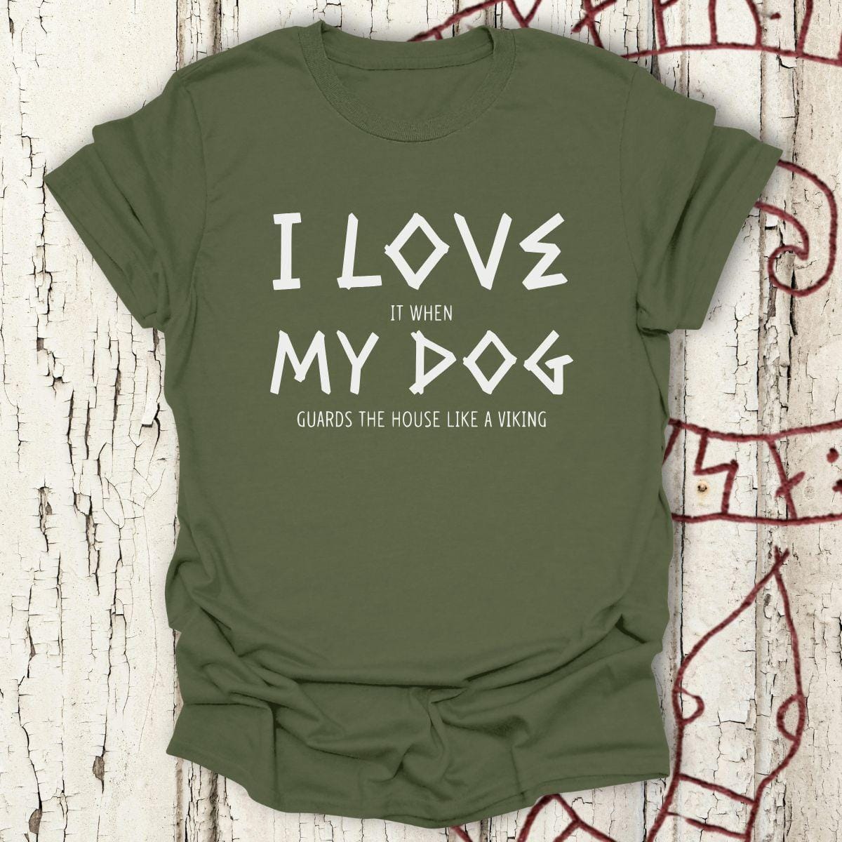 T-Shirt I Love My Dog - Funny Viking Dog Guard T-shirt Unisex size S M L XL 2XL