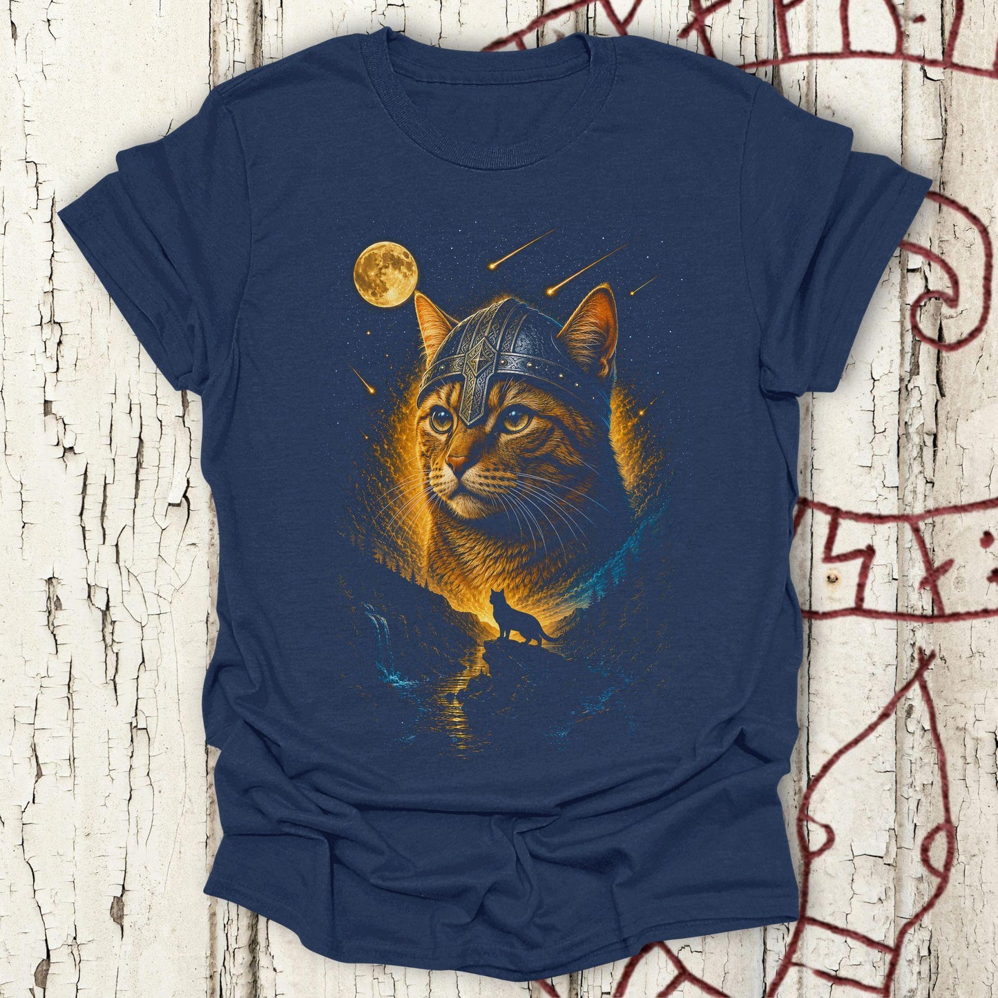 Cat Howling at the Moon - Viking T-shirt NEW!