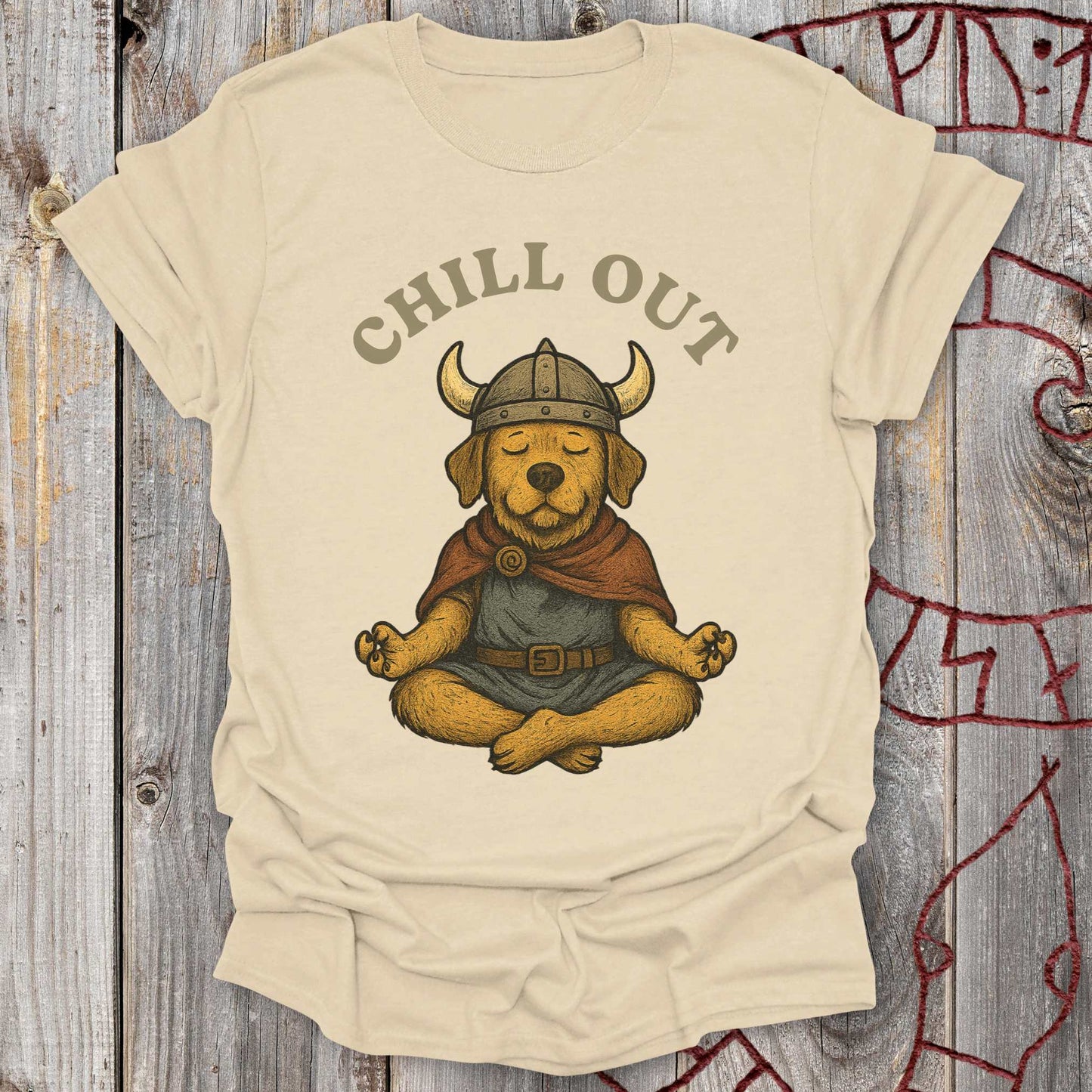 T-Shirt Chill Out - Viking Dog Meditation T-Shirt Unisex size S M L XL 2XL