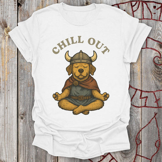 T-Shirt Chill Out - Viking Dog Meditation T-Shirt Unisex size S M L XL 2XL