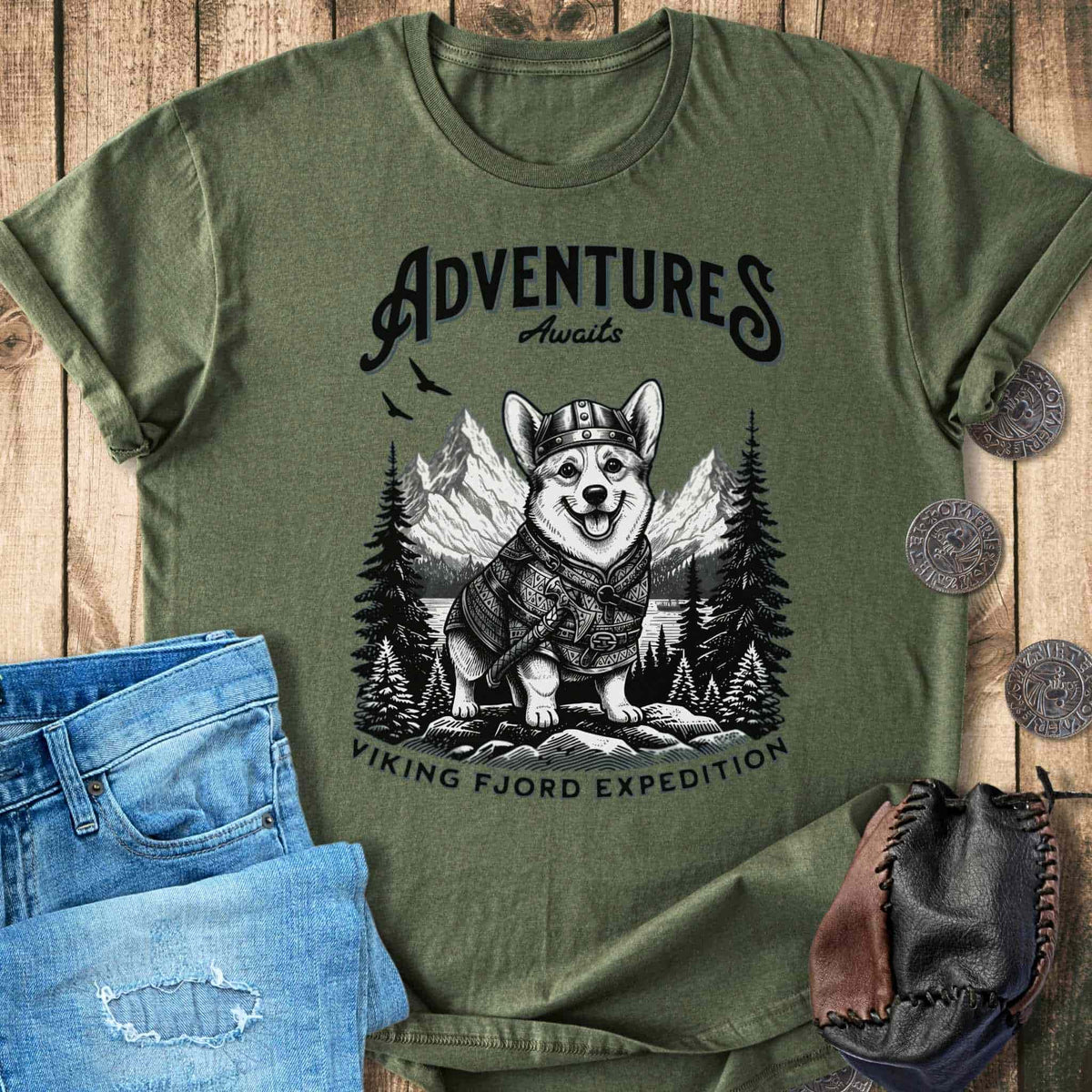 T-Shirt Adventure Awaits - Viking Fjord Expedition T-shirt Unisex Sizes S-2XL Funny Shirt Gift