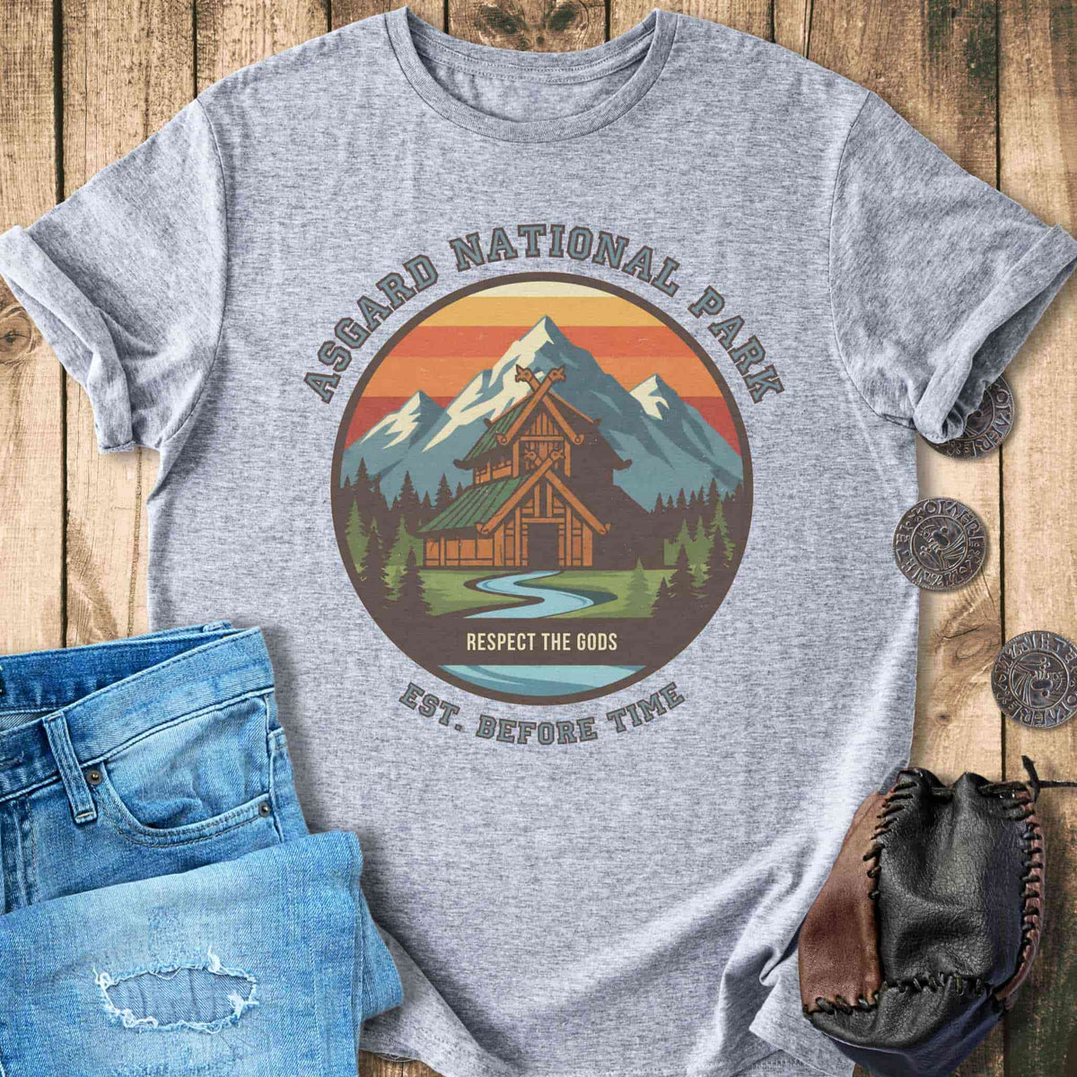 T-Shirt Asgard National Park - Retro Norse Mythology T-shirt Unisex Sizes S-2XL Funny Shirt Gift
