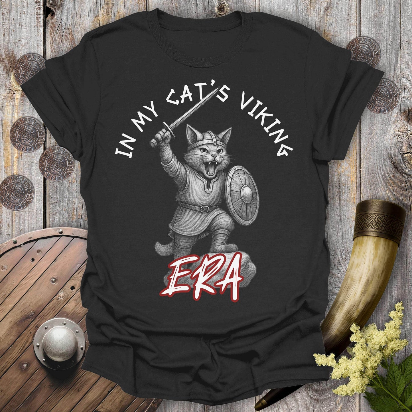T-Shirt Black / S In My Cat’s Viking Era T-Shirt