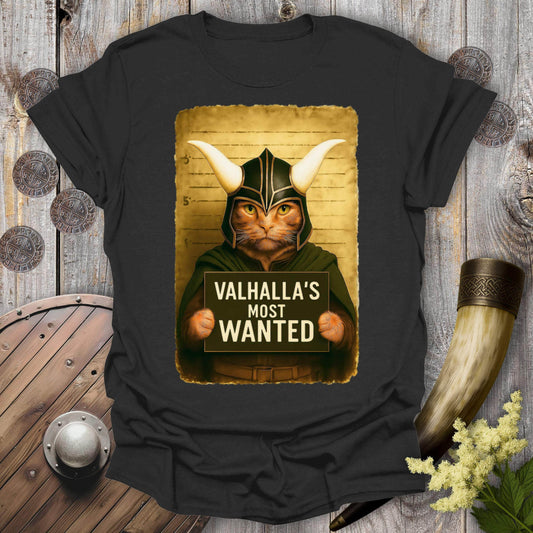 T-Shirt Black / S Valhalla's Most Wanted Cat Mugshot T-Shirt