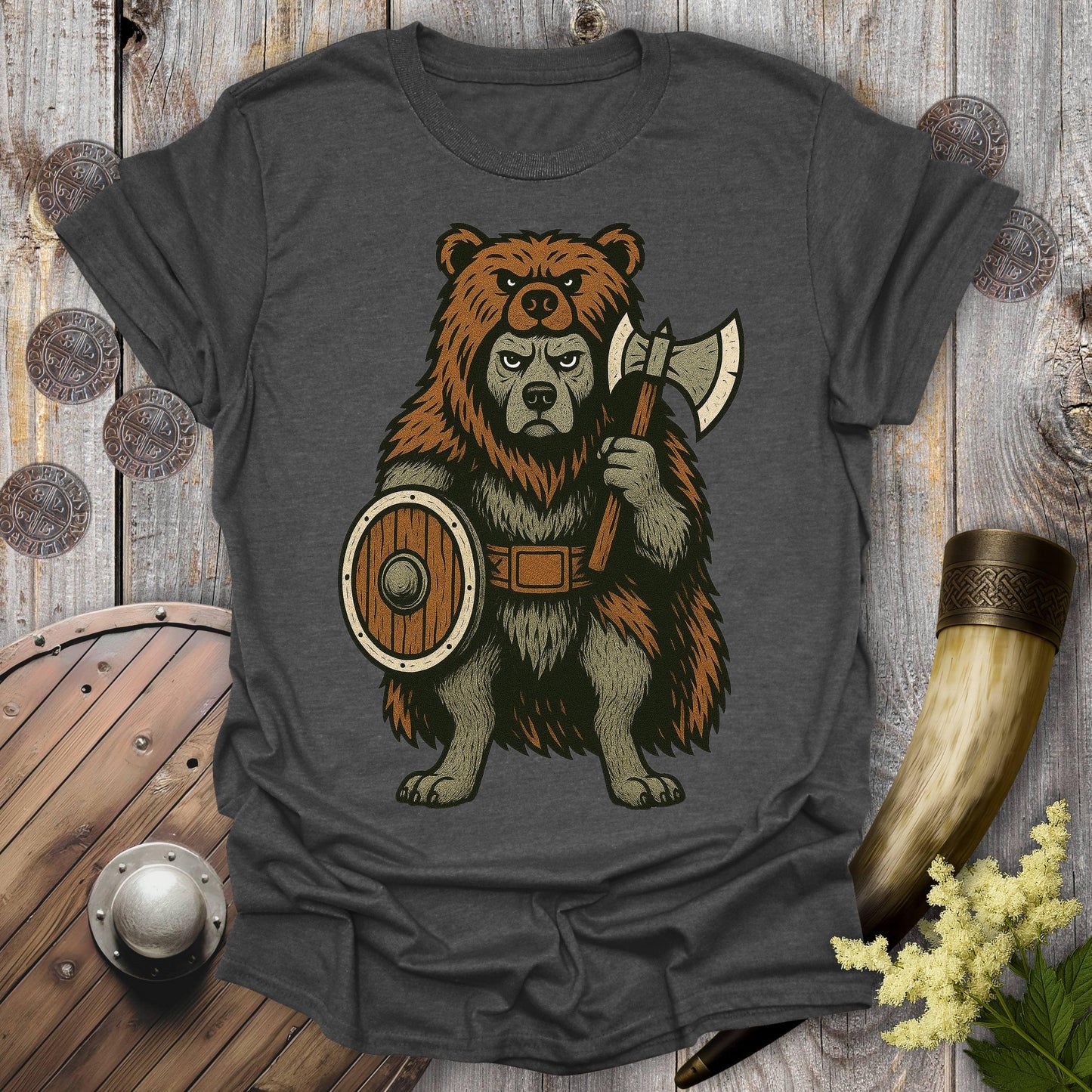 T-Shirt Dark Heather / S Viking Berserker Dog T-Shirt