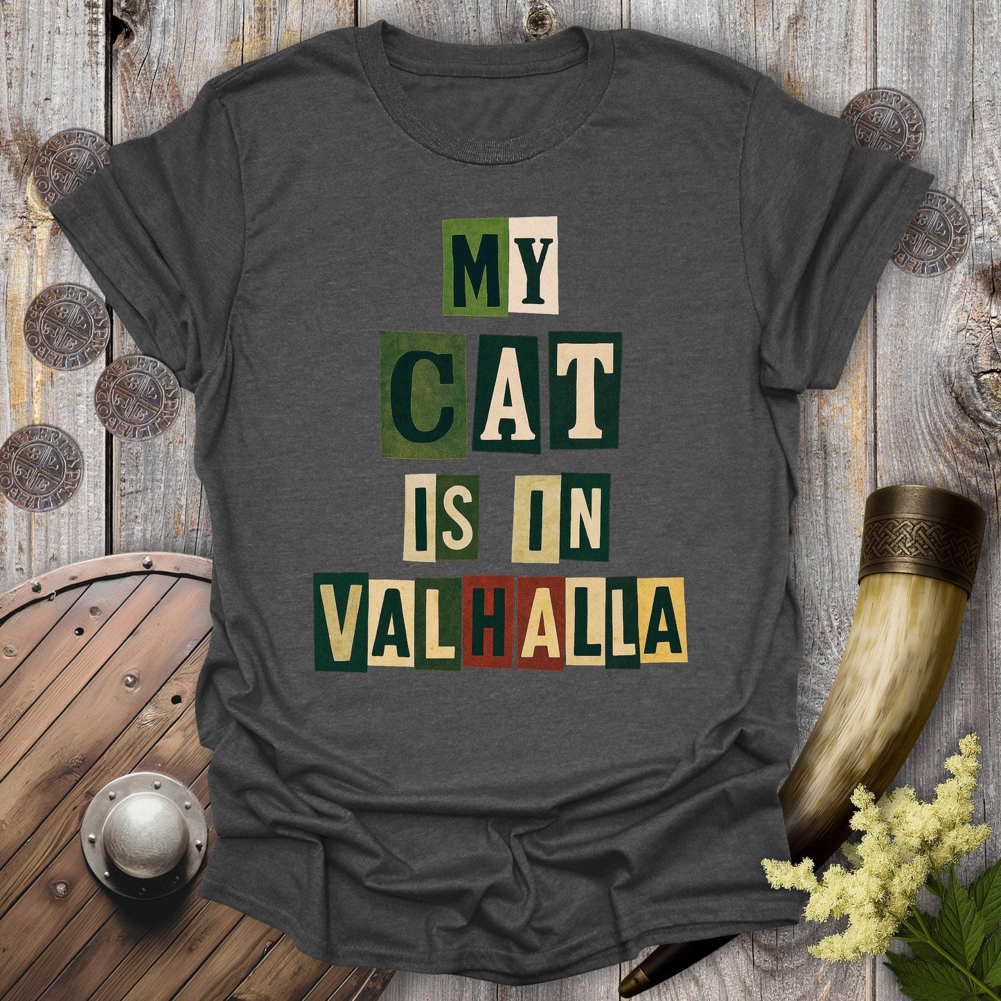 T-Shirt Dark Heather / S My Cat is in Valhalla Memorial T-Shirt