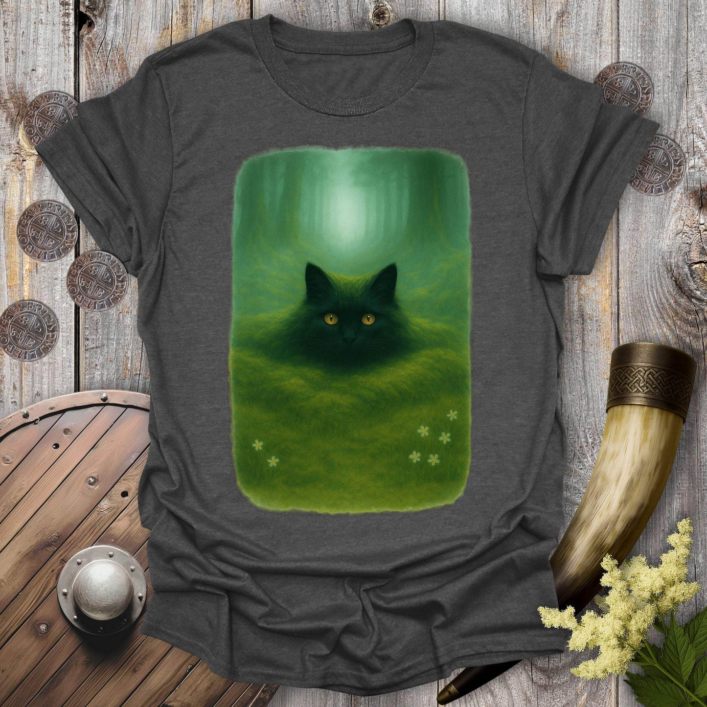 T-Shirt Dark Heather / S The Forest Spirit’s Cat T-shirt