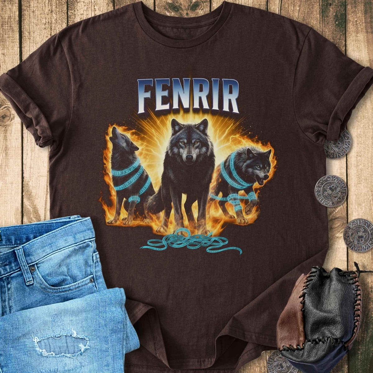 T-Shirt Fenrir Wolf Bootleg Shirt- Funny Norse Mythology T-shirt Unisex Sizes S-2XL Funny Shirt Gift