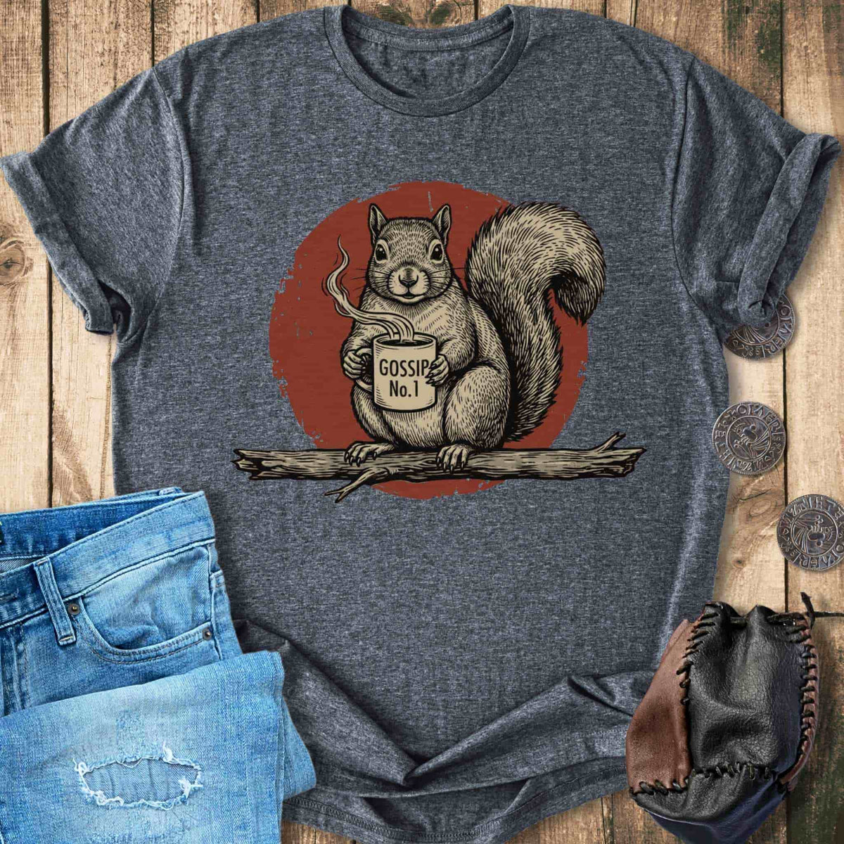 T-Shirt Gossip No. 1 - Funny Ratatosk Norse Mythology Creature T-shirt Unisex Sizes S-2XL Funny Shirt Gift