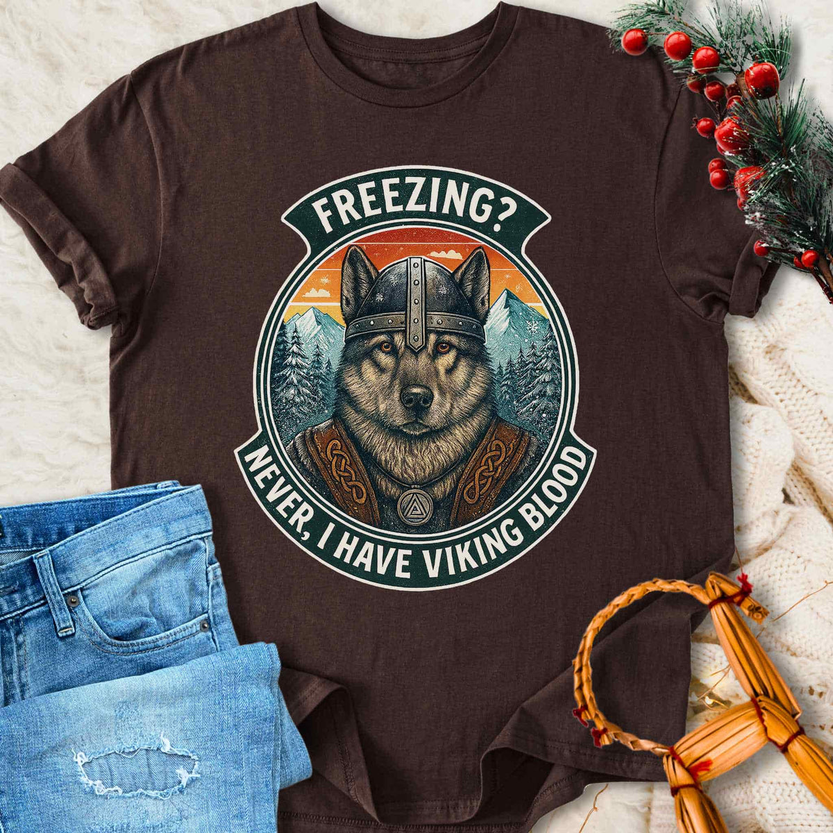 T-Shirt I Have Viking Blood - Norwegian Elkhound T-shirt Unisex Sizes S-2XL Funny Shirt Gift