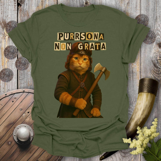 T-Shirt Military Green / S Ransom Note Viking Cat T-Shirt