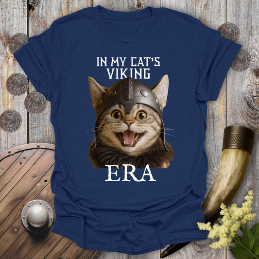 T-Shirt Navy / S In My Cat's Viking Era Happy Cat T-Shirt