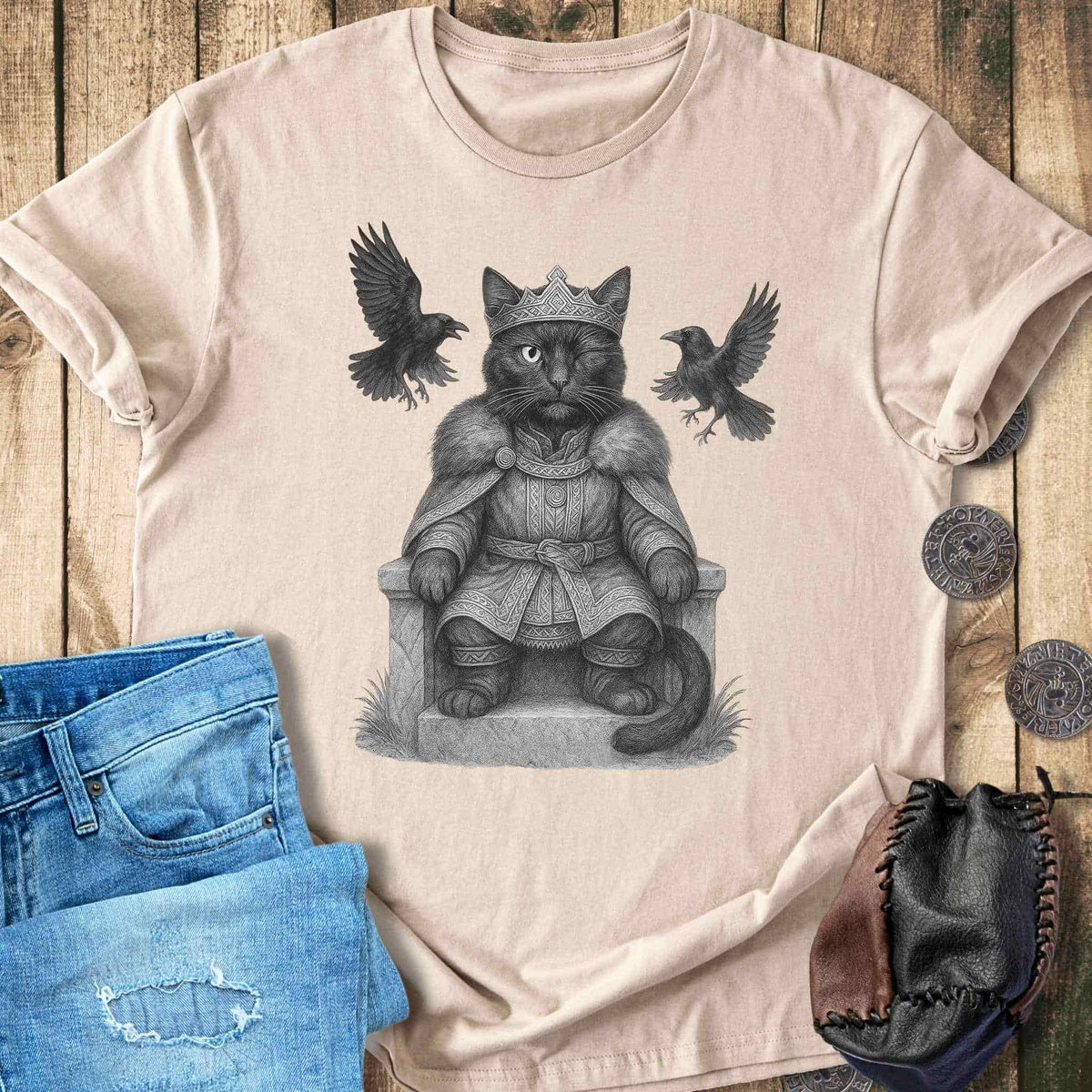 T-Shirt Odin the Cat God T-shirt Unisex Sizes S-2XL Funny Shirt Gift