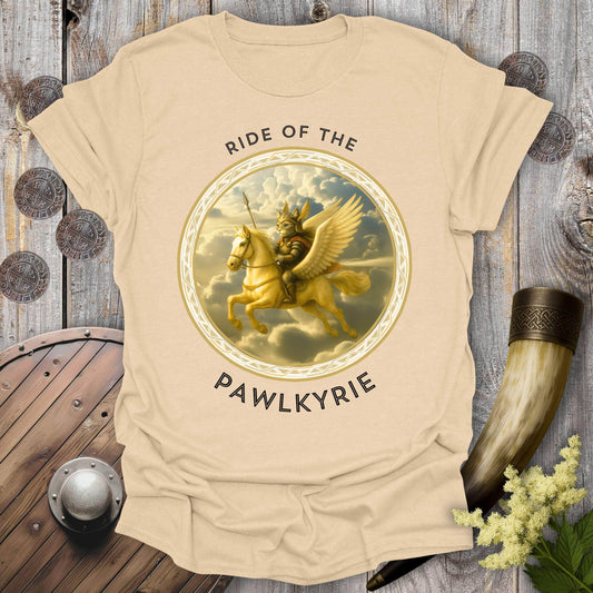 T-Shirt Sand / S Ride of the Pawlkyrie Viking Cat T-Shirt