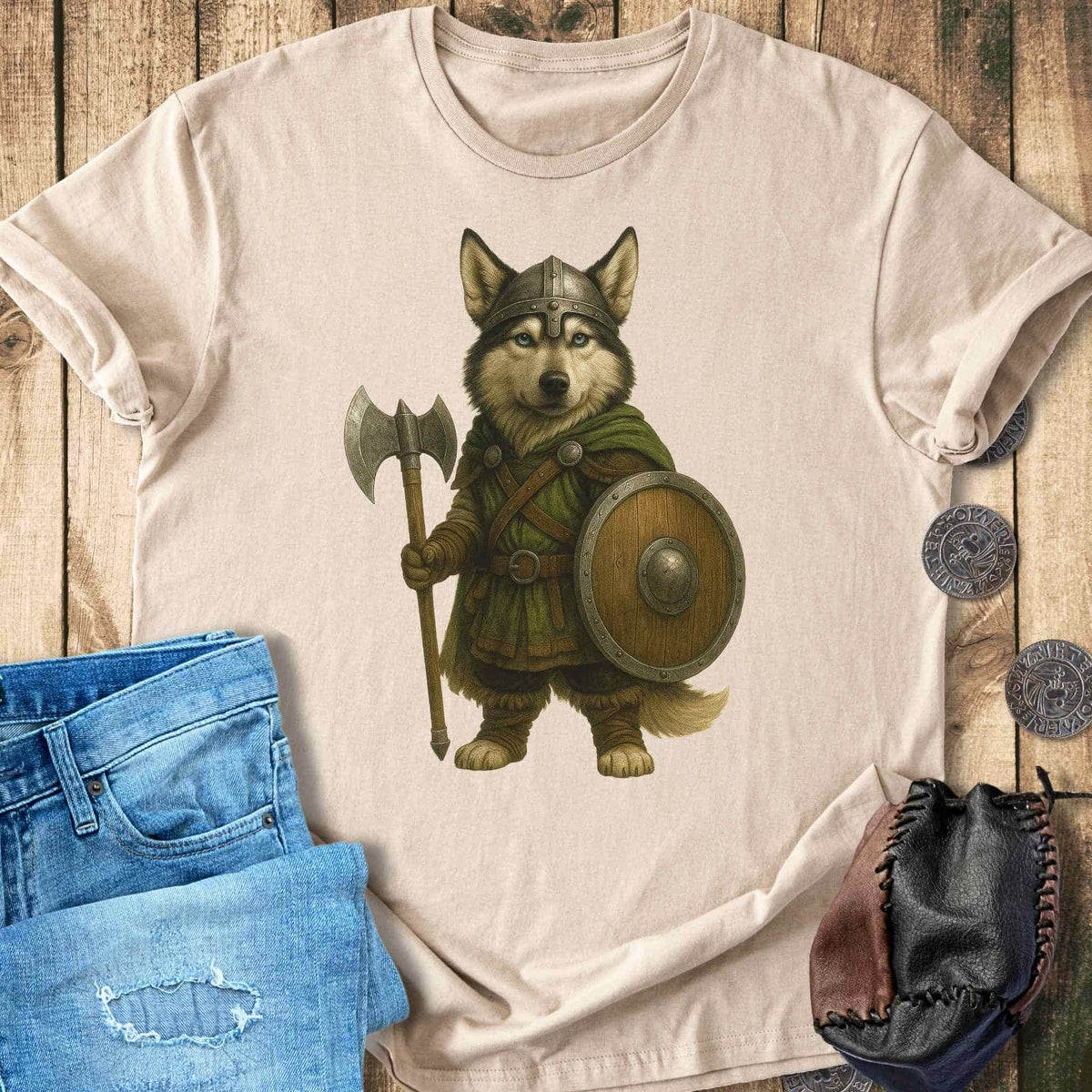 T-Shirt Siberian Husky - Viking Soldier T-shirt Unisex Sizes S-2XL Funny Shirt Gift