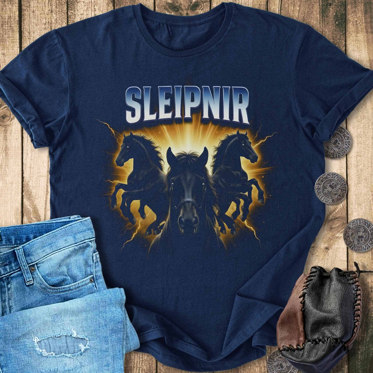 T-Shirt Sleipnir Bootleg Shirt - Funny Norse Mythology T-shirt Unisex Sizes S-2XL Funny Shirt Gift