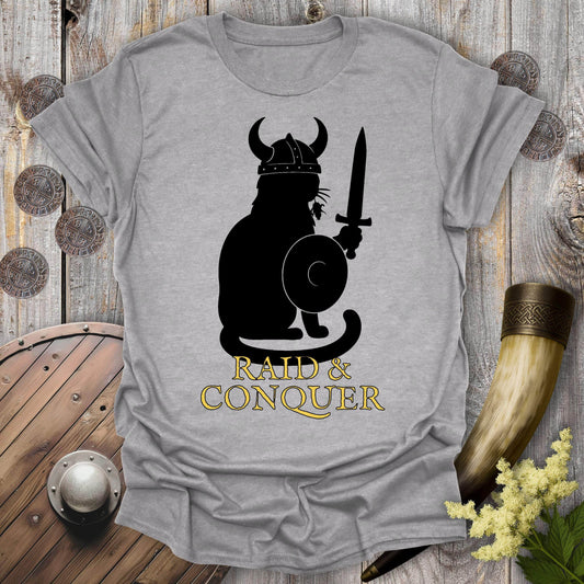 T-Shirt Sport Grey / S Raid & Conquer Viking Cat T-shirt