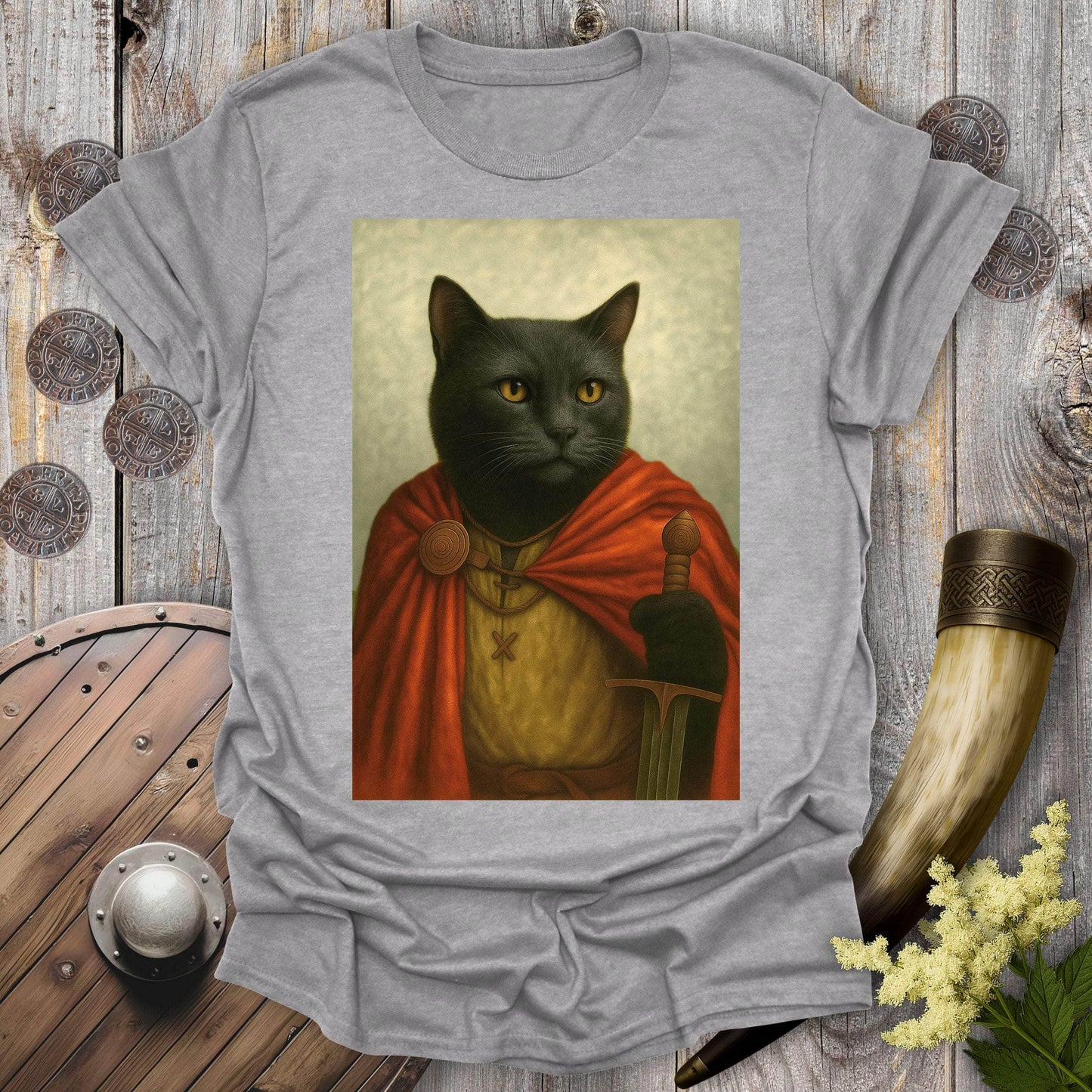 T-Shirt Sport Grey / S Viking Black Cat Portrait T-Shirt