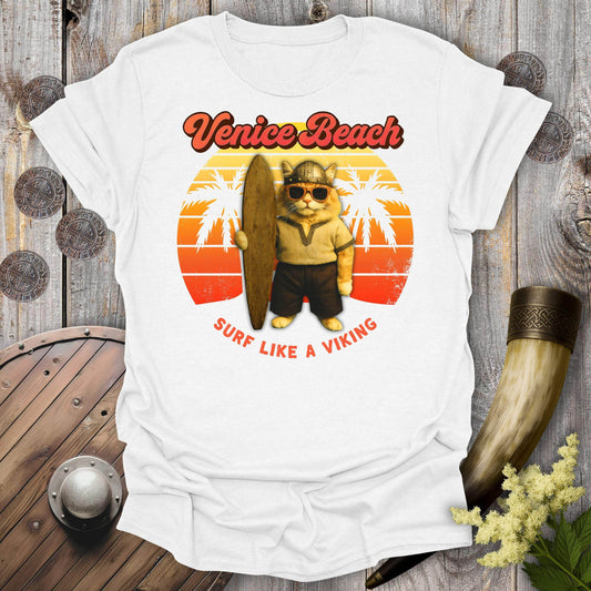 T-Shirt White / S Venice Beach Viking Cat T-Shirt