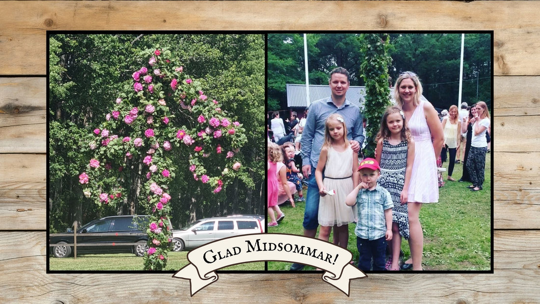 May Pole, family celebrating Swedish Midsummer.