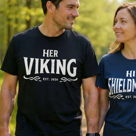 T-Shirt Her Viking Est. 2026 - Viking Groom Bachelor T-shirt NEW Unisex size S M L XL 2XL