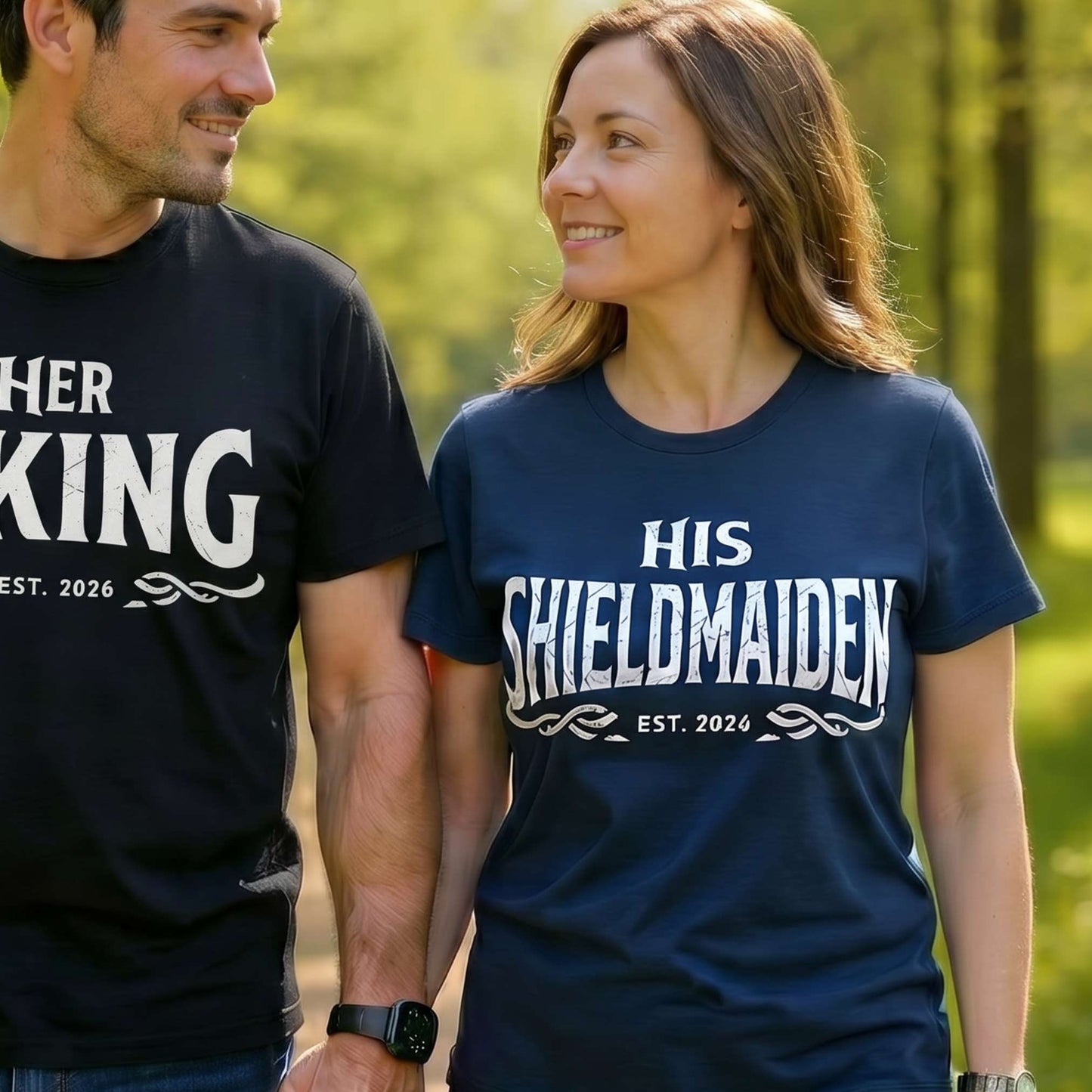 T-Shirt His Shieldmaiden Est. 2026 - Viking Bride Bachelorette T-shirt NEW Unisex size S M L XL 2XL
