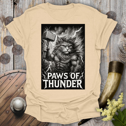 Paws of Thunder - Thor Viking Cat T-shirt