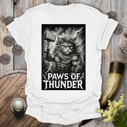 Paws of Thunder - Thor Viking Cat T-shirt