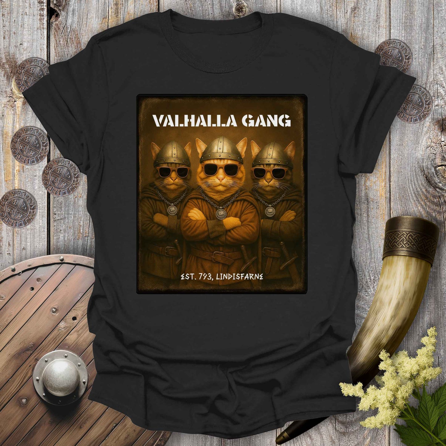 Valhalla Gang Viking Katt T-shirt
