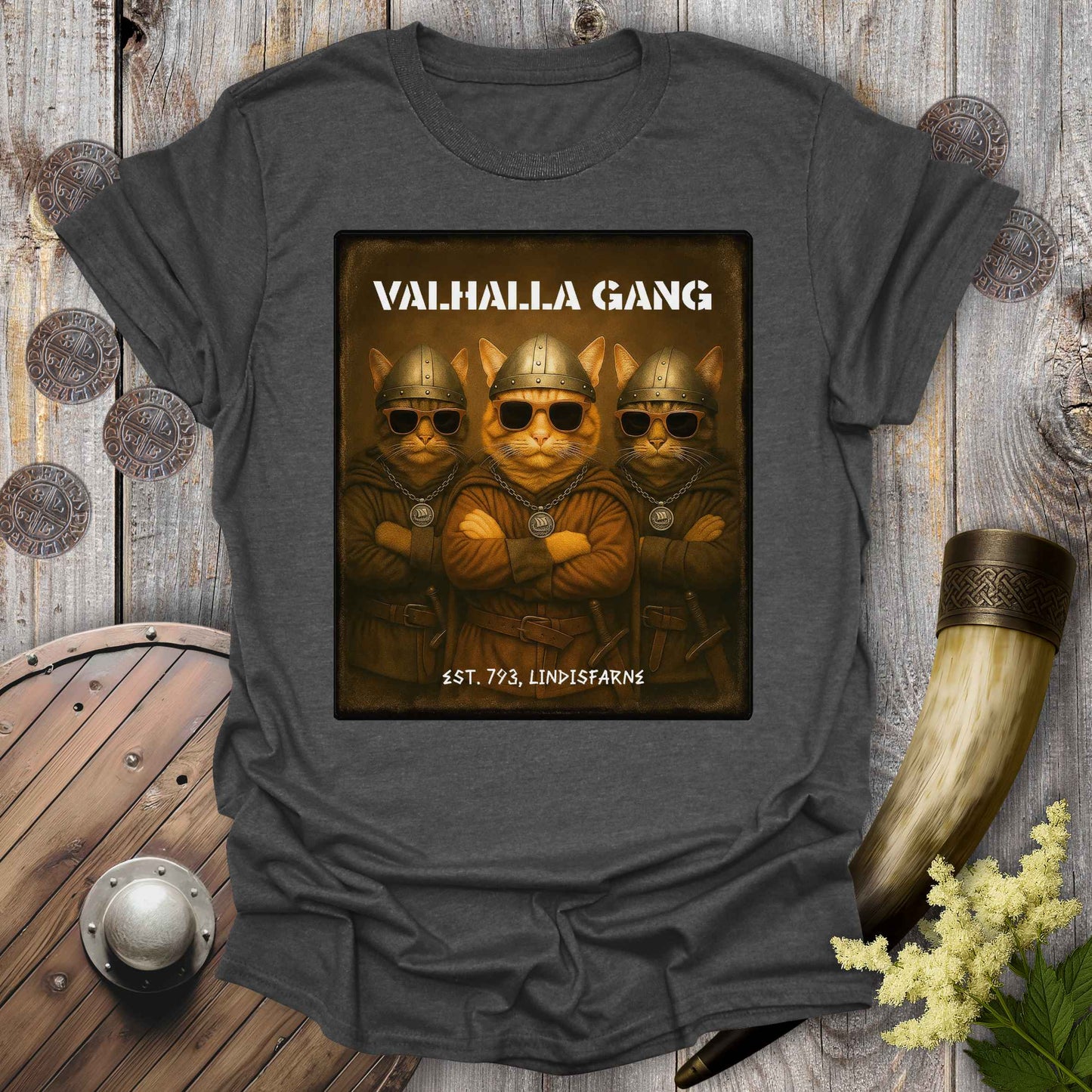 Valhalla Gang Viking Katt T-shirt
