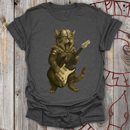 Viking Guitar Kitten – Norse Warrior Rock T-Shirt