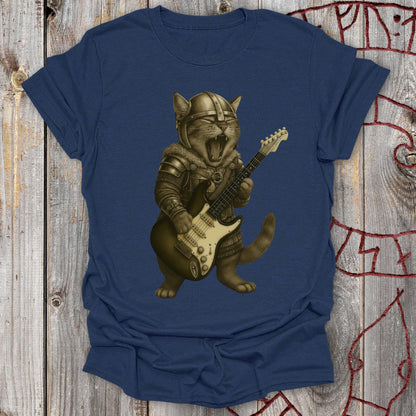 Viking Guitar Kitten – Norse Warrior Rock T-Shirt