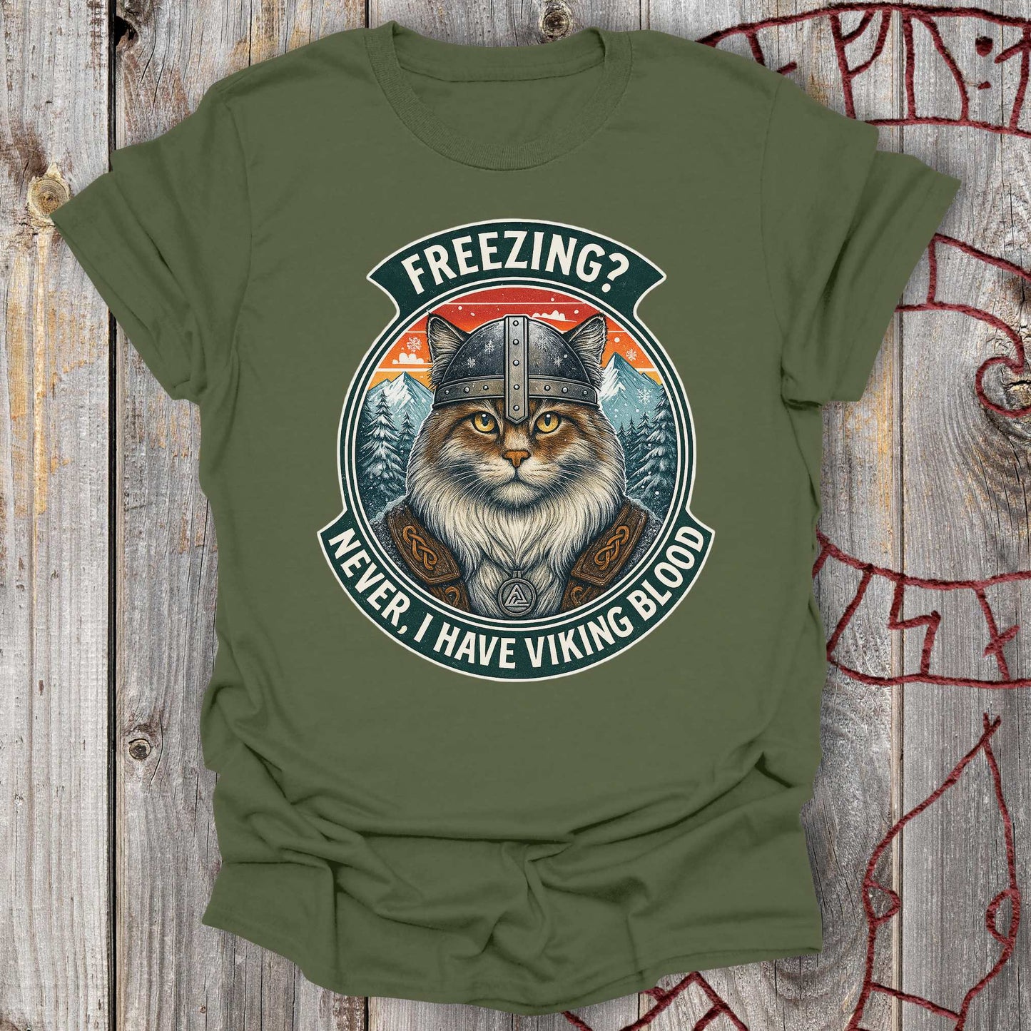 T-Shirt I Have Viking Blood - Norwegian Forest Cat T-Shirt Unisex size S M L XL 2XL